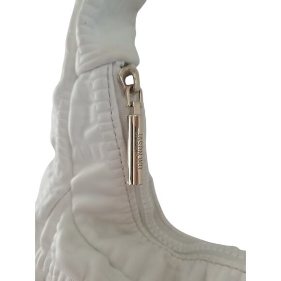 Jason Wu White Vegan Leather Puffer Hobo Zip Up Handbag , Beige Interior - Picture 3 of 4